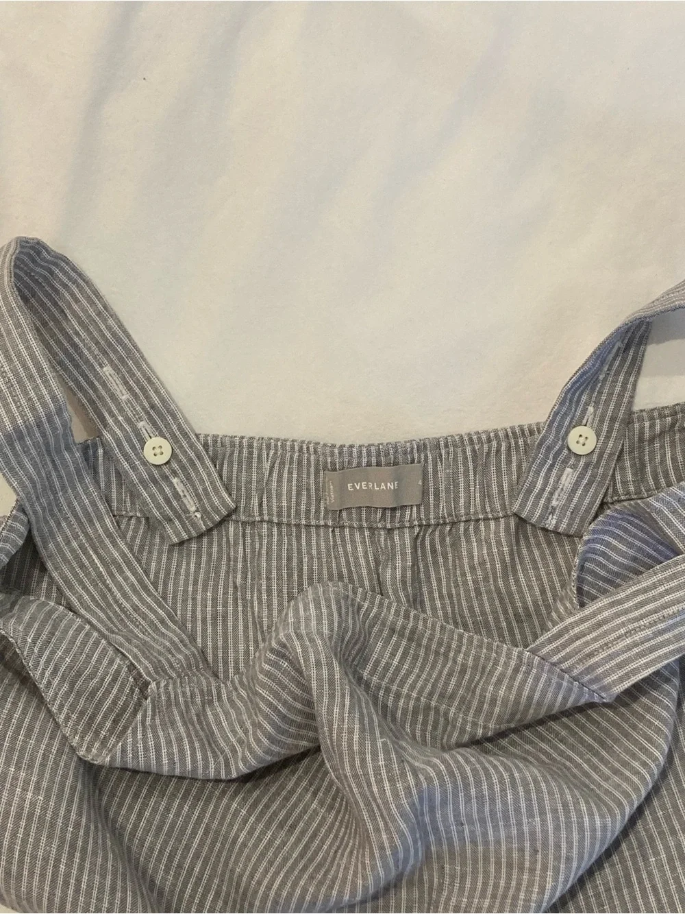 Everlane Linen Grey and White Stripe Jumpsuit Size 4